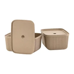 4 Cajas de almacenamiento Pulp 23x32 cm, Natural Brown
