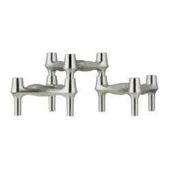 3 Candelabros STOFF BMF, Cromo cepillado