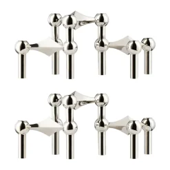3 Candelabros STOFF Nagel, cromo