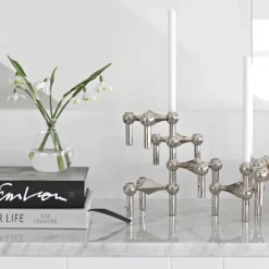 3 Candelabros STOFF Nagel, cromo