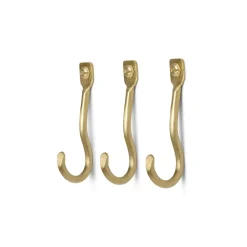 3 Ganchos Curvature, latón