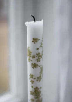 2 Velas alagargadas Slåpeblom, verde