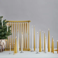 4 Velas ester & erik 32 cm metalico, Gold