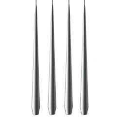 4 Velas ester & erik 42 cm metalico, Silver