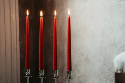 6 Velas Herrgårdsljus 30 cm, Rojo brillo