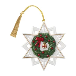 Adorno navideño, estrella Christmas Classics, Blanco-verde