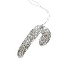 Adorno navideño Paper candy cane, White
