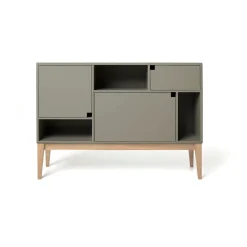 Aparador Citti 6x3, Mole grey-base de roble lacado mate