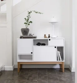 Aparador Citti 6x3, White, base de roble lacado mate