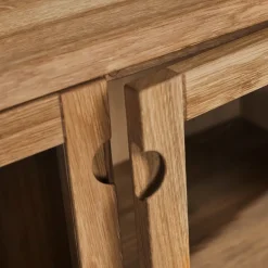 Aparador Prio bajo, Abedul aceitado blanco, puerta de madera