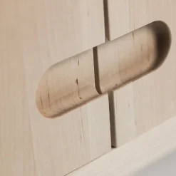 Aparador Prio bajo, Abedul aceitado blanco, puerta de madera