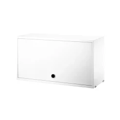 Armario con puerta abatible String, Blanco, 78x30 cm