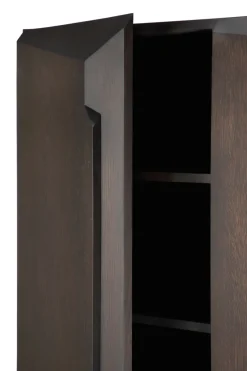 Armario Stairs , Roble lacado en marrón - 2 puertas, 100x150 cm