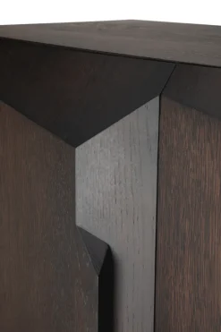 Armario Stairs , Roble lacado en marrón - 2 puertas, 100x150 cm