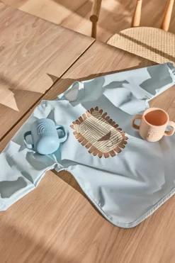 Babero con mangas Lobo Lion, Ice blue