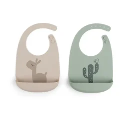 Baberos Lalee 2-pack, Sand-green