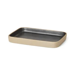 Bandeja decorativa Bon pequeña, Beige-negro
