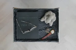 Bandeja decorativa Marble large 30x40 cm, Black-grey