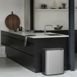 Bo touch bin 2x30 L, acero cepillado mate
