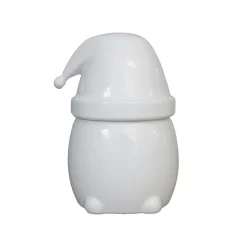 Bol con tapa Eating Santa grande, Shiny white