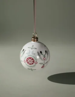 Bola de navidad Swedish Grace Winter Ø8 cm, Blancon