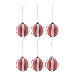 Bolas de Navidad Tradition 6 unidades, Rojo/blanco