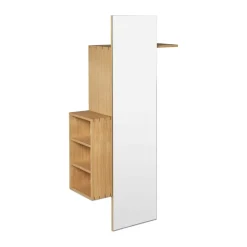 Bon hallway cabinet perchero con espejo, Oiled Oak