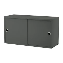 Cabinet con puertas correderas String, Gris oscuro, 78x30 cm