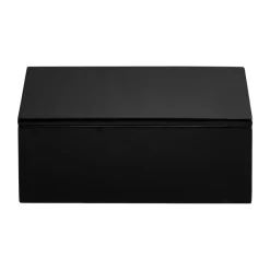 Caja de almacenamiento lacada Lux 19x19x7 cm, Negro