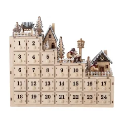 Calendario de navidad Richie 33x38 cm, natural