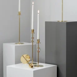 Candelabro Alba 40 cm, latón macizo y vidrio