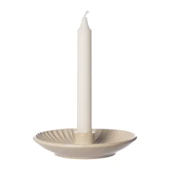 Candelabro con plato Ernst, Blanco natural