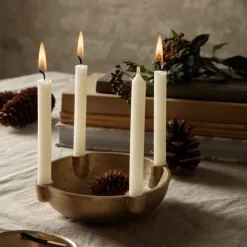 Candelabro de Adviento Bowl latón, Brass