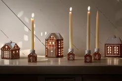 Candelabro de Adviento Gingerbread 4 piezas, Marrón