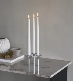 Candelabro Lind Curve combinable cromo, Triple