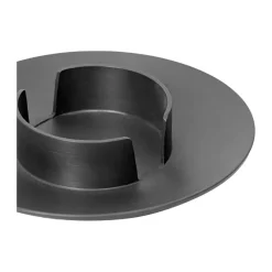 Candelabro para vela gruesa Block, Black brass