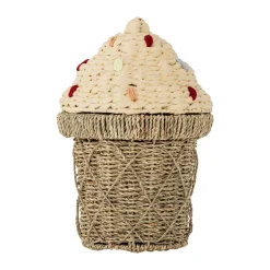 Cesta con tapa Cillie 28x41 cm, Natural