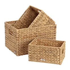 Cesta de almacenamiento Lily pequeña, 3 piezas, Natural