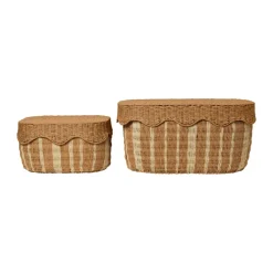 Cesta de almacenamiento Rivan, 2 piezas, Natural-off-white