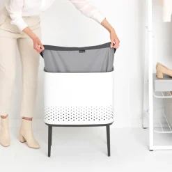 Cesto de la ropa Bo 60 L, blanco