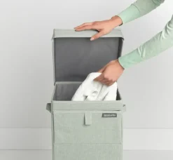Cesto ropa sucia apilable Brabantia 35L, verde