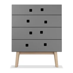 Cómoda Peep B3, Slate grey, retro, base de roble