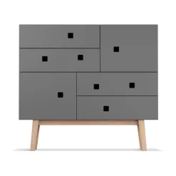 Cómoda Peep B1, Slate grey, retro, base de roble