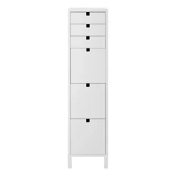 Cómoda Square estrecha 6 cajones, Blanco