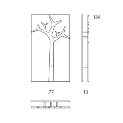 Colgador de pared Tree junior, Roble lacado transparente