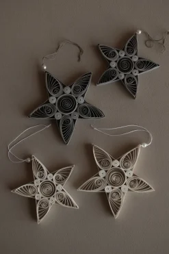 Colganet navideño Paper star 10,5 cm, White