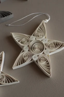 Colganet navideño Paper star 10,5 cm, White