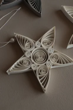 Colganet navideño Paper star 10,5 cm, White