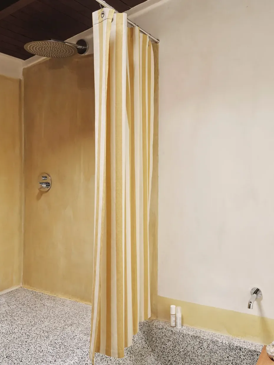 Cortina de baño Chambray, Warm yellow-parchment