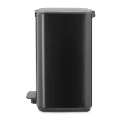 Cubo de basura con pedal Bo 12 L, Negro mate